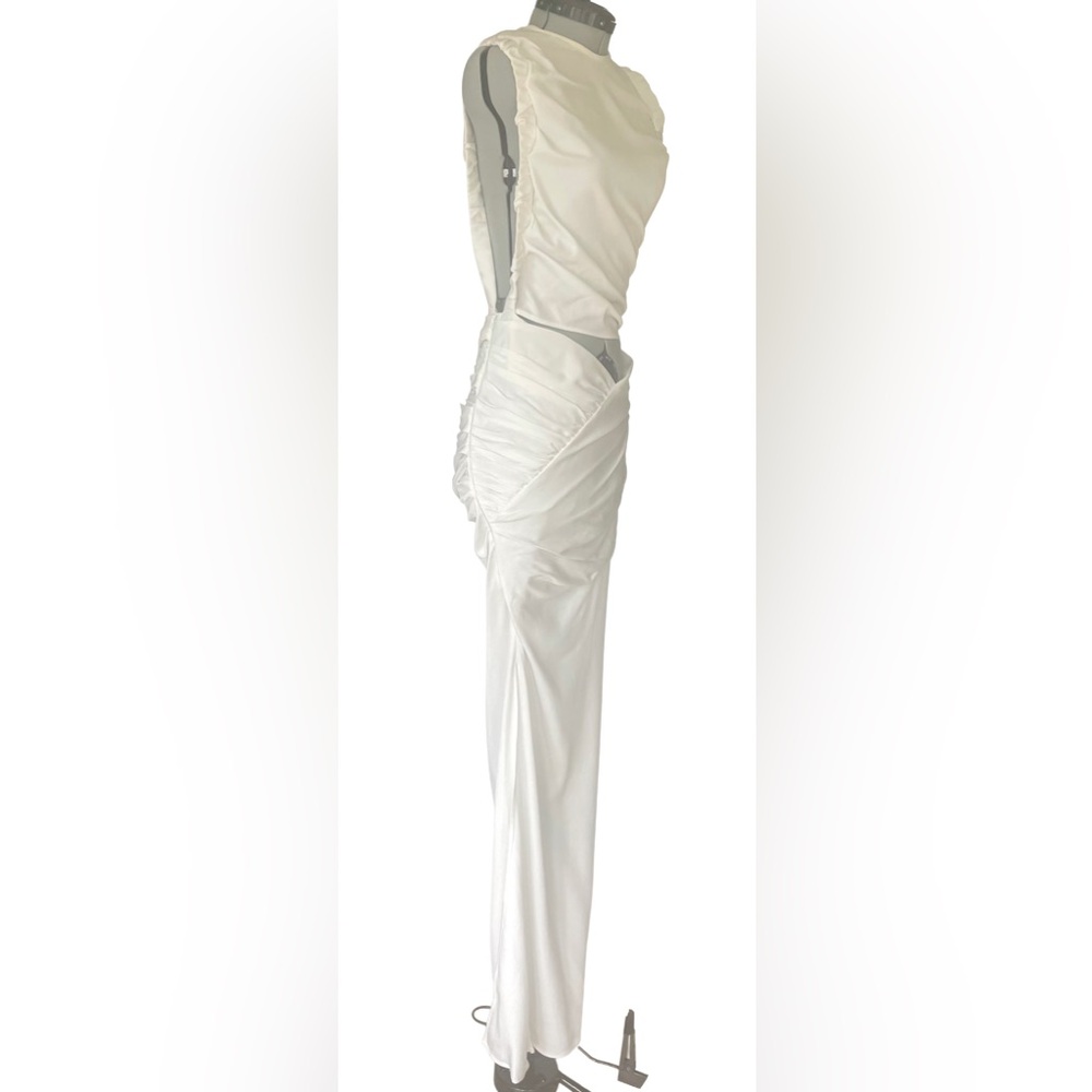 🚫Sold🚫NWT Christopher Esber Christo Wrapped Tank Dress, faille fabric, white, XS - Picture 4 of 16